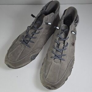 LDECK Grey Suede Mid Top Lace Up Casual Fashion Sneakers Shoes Mens Size 13 (47)
